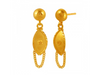 22K Gold Drop Earrings with Chain Detailing