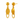 22K Gold Drop Earrings with Chain Detailing