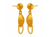 22K Gold Drop Earrings with Chain Detailing