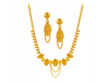 Fine Leaf Designer Jewellery 22k Gold Necklace and Earrings Set