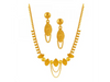 Fine Leaf Designer Jewellery 22k Gold Necklace And Earrings Set