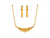 22k Gold Minimal Statement Necklace and Earrings set with Geometric Design