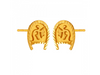 Kulo shaped 22K Gold Stud Earrings with Floral Detailing