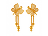 Butterfly shaped 22K Gold Drop Earrings with Jali Work