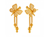 Butterfly shaped 22K Gold Drop Earrings with Jali Work