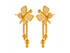 Butterfly shaped 22K Gold Drop Earrings with Jali Work