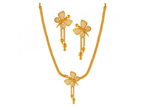 Dainty Butterfly Designer Lightweight 22k Gold Jewellery Set