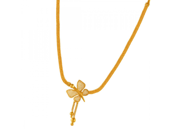 Dainty Butterfly Designer Lightweight 22k Gold Jewellery set