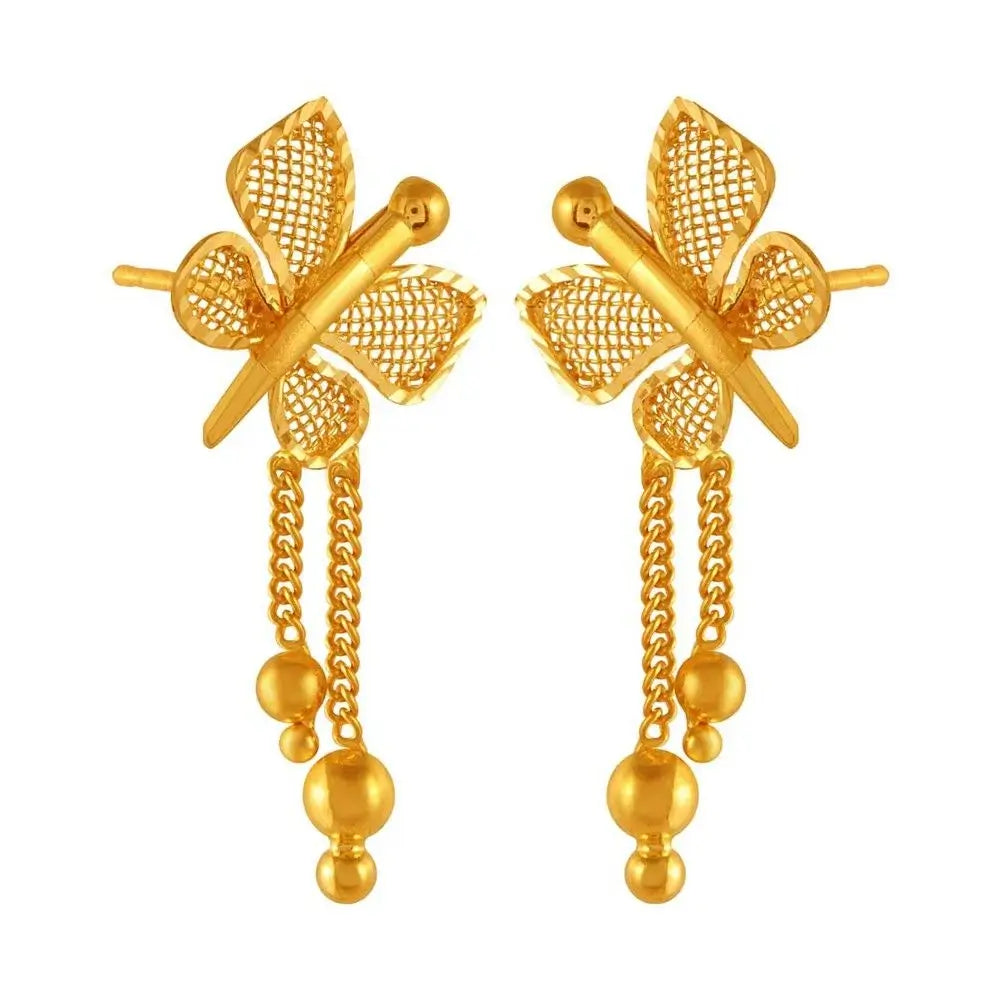 Dainty Butterfly Designer Lightweight 22k Gold Jewellery Set