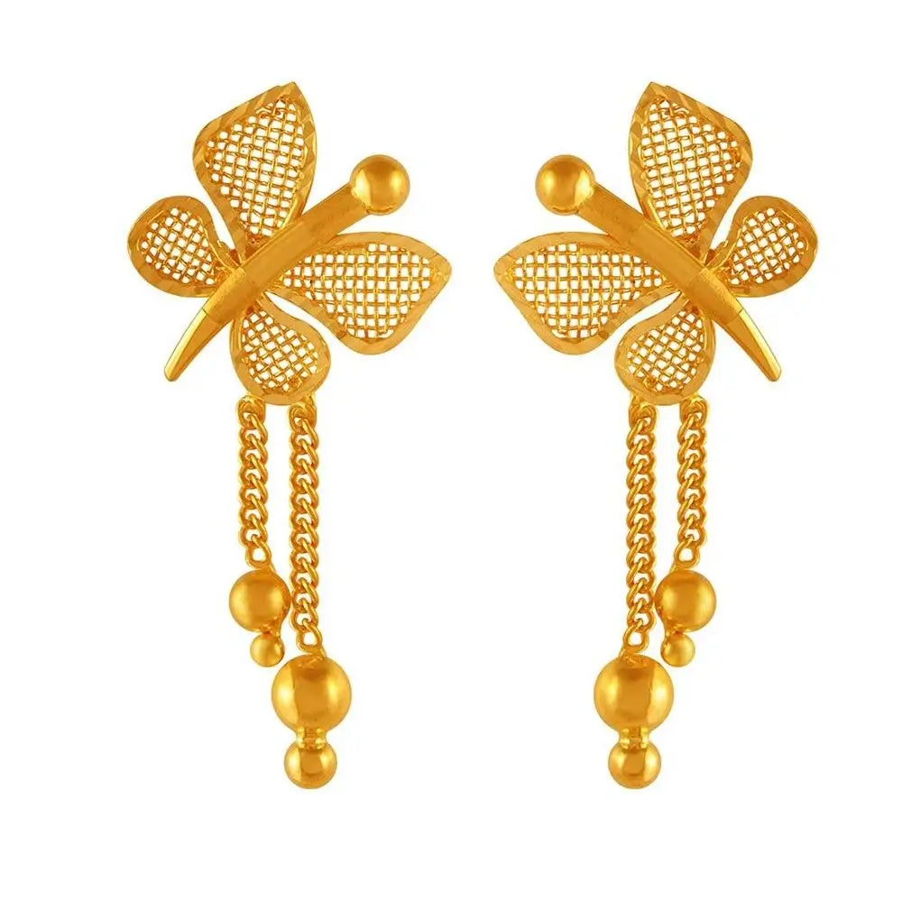 Dainty Butterfly Designer Lightweight 22k Gold Jewellery Set