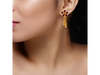 Floral 22K Gold Drop Earrings with Meenakari Work