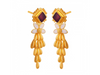 Stylish 22K Floral Gold Drop Earrings with Meenakari Work