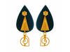 Tear Drop Shape Pola Earrings Adorned With 22K Gold