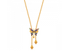 22K Butterfly Hope Pendant Gold Neckpiece 