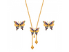 22k Dainty butterfly shaped earrings with a colourful touch\
