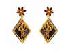 Lovely Diamond Shape Pola Earrings With Intricate Gold Details