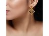 Lovely Diamond Shape Pola Earrings With Intricate Gold Details