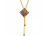 22K Rhombus pendant meenakari gold fancy neckpiece