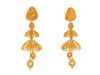 22K Gold Overlapping Bell Jhumka Earrings 