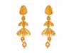 22K Gold Overlapping Bell Jhumka Earrings 