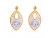 22K Exclusive Jali Work Gold Earrings with Colourful Rose Detailing