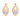 22K Exclusive Jali Work Gold Earrings with Colourful Rose Detailing