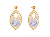 22K Exclusive Jali Work Gold Earrings with Colourful Rose Detailing