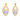 22K Exclusive Jali Work Gold Earrings with Colourful Rose Detailing