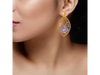 22K Exclusive Jali Work Gold Earrings with Colourful Rose Detailing