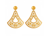 Eccentric 22K Jali Work Triangular Floral Gold Earrings