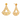 Eccentric 22K Jali Work Triangular Floral Gold Earrings