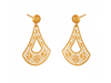 Eccentric 22K Jali Work Triangular Floral Gold Earrings