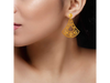 Eccentric 22K Jali Work Triangular Floral Gold Earrings