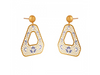 22K Intricate Jali Work Gold Earrings with Colourful Floral Detailing