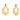 22K Ellipse shaped Floral Gold Earrings with Ravelled Jali Work
