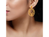 22K Ellipse shaped Floral Gold Earrings with Ravelled Jali Work