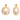 22K Circular Jali Work Gold Earrings with Colourful Floral & Leafy Detailing
