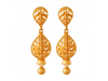 22K Gold Drop Earrings with Entrancing Leafy Details 