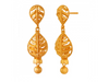 22K Gold Drop Earrings with Entrancing Leafy Details 