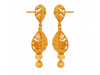 22K Gold Drop Earrings with Entrancing Leafy Details 