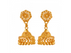 22K Gold Jhumak Style Earrings With A Flower Detail