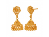 22K Gold Jhumak Style Earrings With A Flower Detail