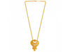 22K Regal Gold Chain Pendant with Floral Detailing