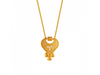 22K Regal Gold Chain Pendant with Floral Detailing