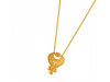 22K Regal Gold Chain Pendant with Floral Detailing