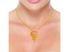 22K Regal Gold Chain Pendant with Floral Detailing