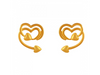 Lovely 22K Gold Stud Earrings With Heart Shape Details