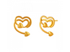 Lovely 22K Gold Stud Earrings With Heart Shape Details