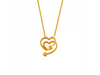 22K Interlooped Heart shaped Gold Chain Pendant