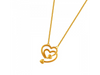 22K Interlooped Heart shaped Gold Chain Pendant